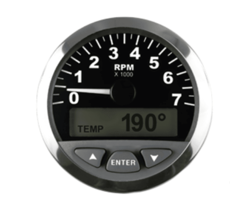 Turteller m/LCD, 0-7000RPM, NMEA, Veethree Matrix 3