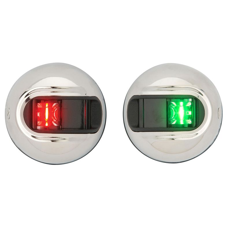 Sidelanterner, Led, R?d+Gr?nn(par) i Rustfritt st?l