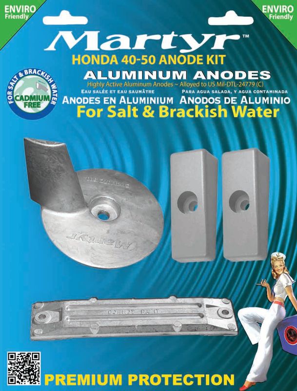 Anodesett Honda BF40-50, Alu
