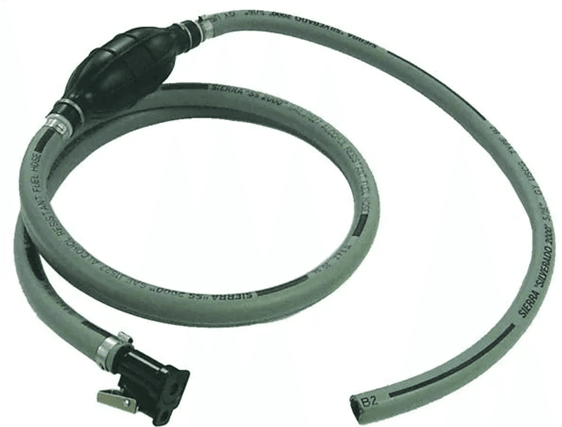 Bensinslange med blære, 10 mm, 2, 4 meter. BRP koblinger