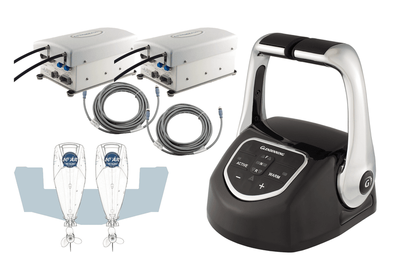 Glendinning Genesys Kit, 2 Utenbordsmotorer, Svart-Trim-12V