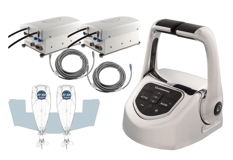 Glendinning Genesys Kit, 2 Utenbordsmotorer, Krom-Trim-24V